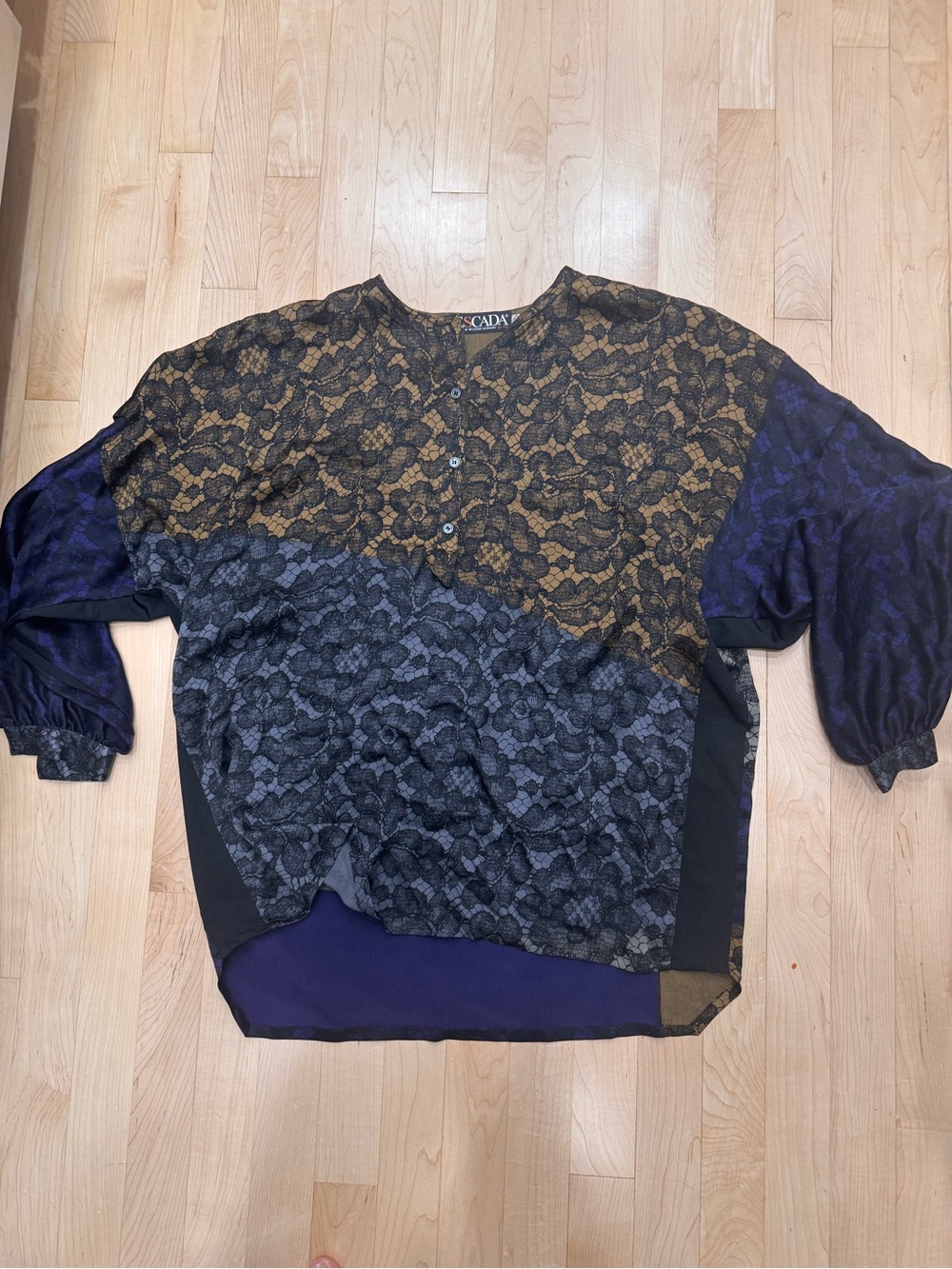 Escada Silk Top with Lace Print